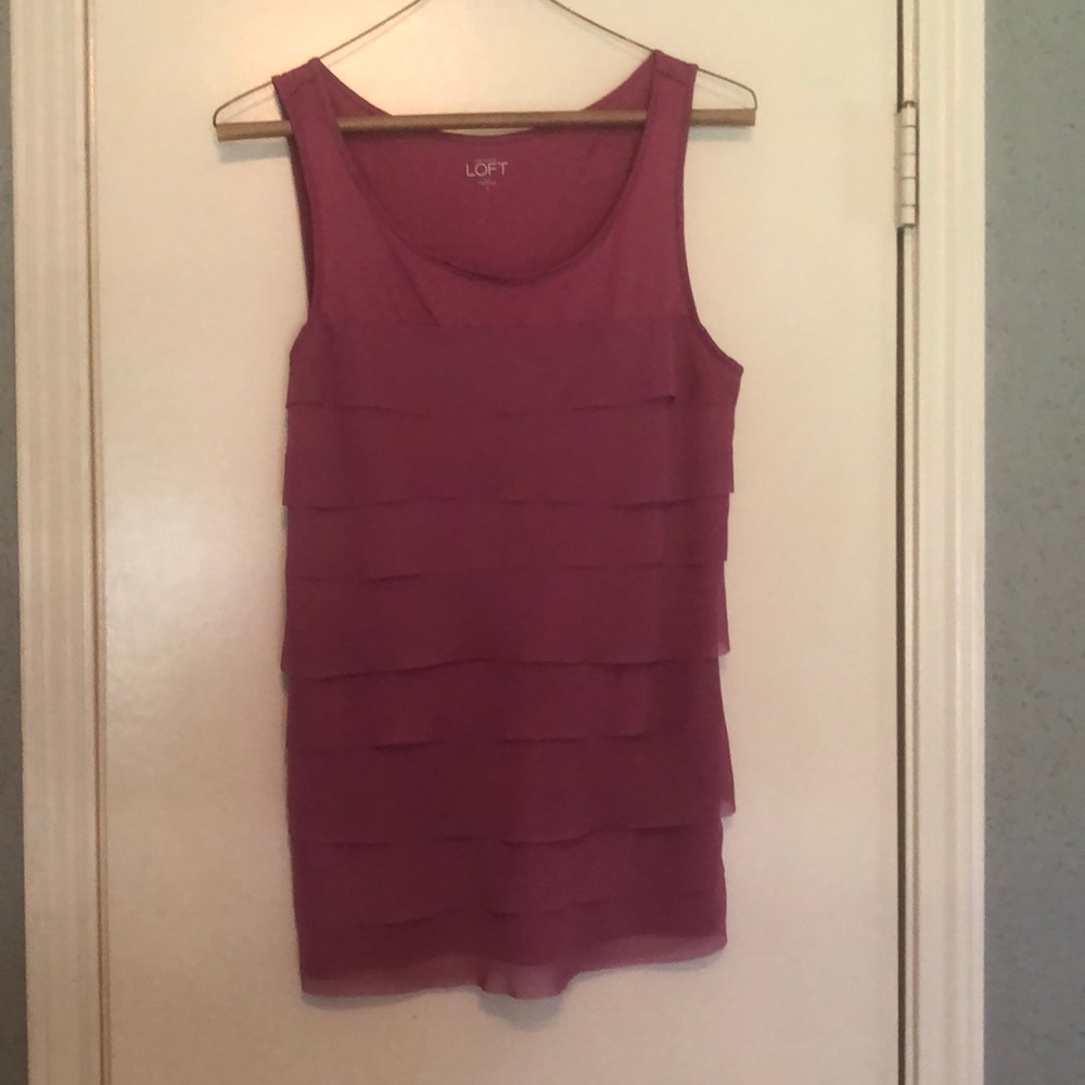 Pink ruffle tank